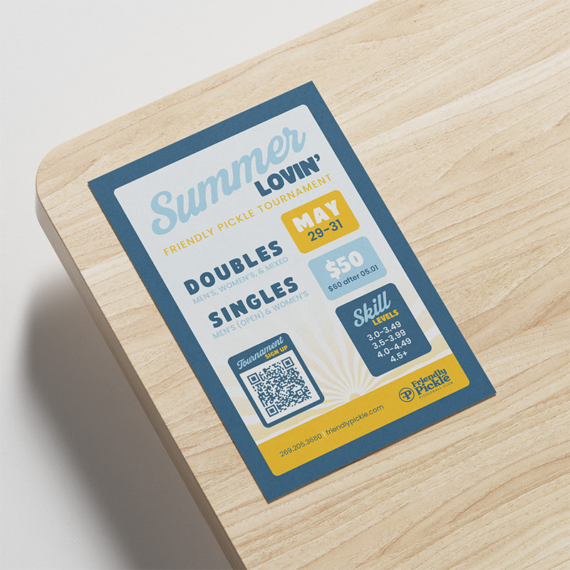 Shamus Design - Friendly Pickle - Summer Lovin Tournament - Flyer