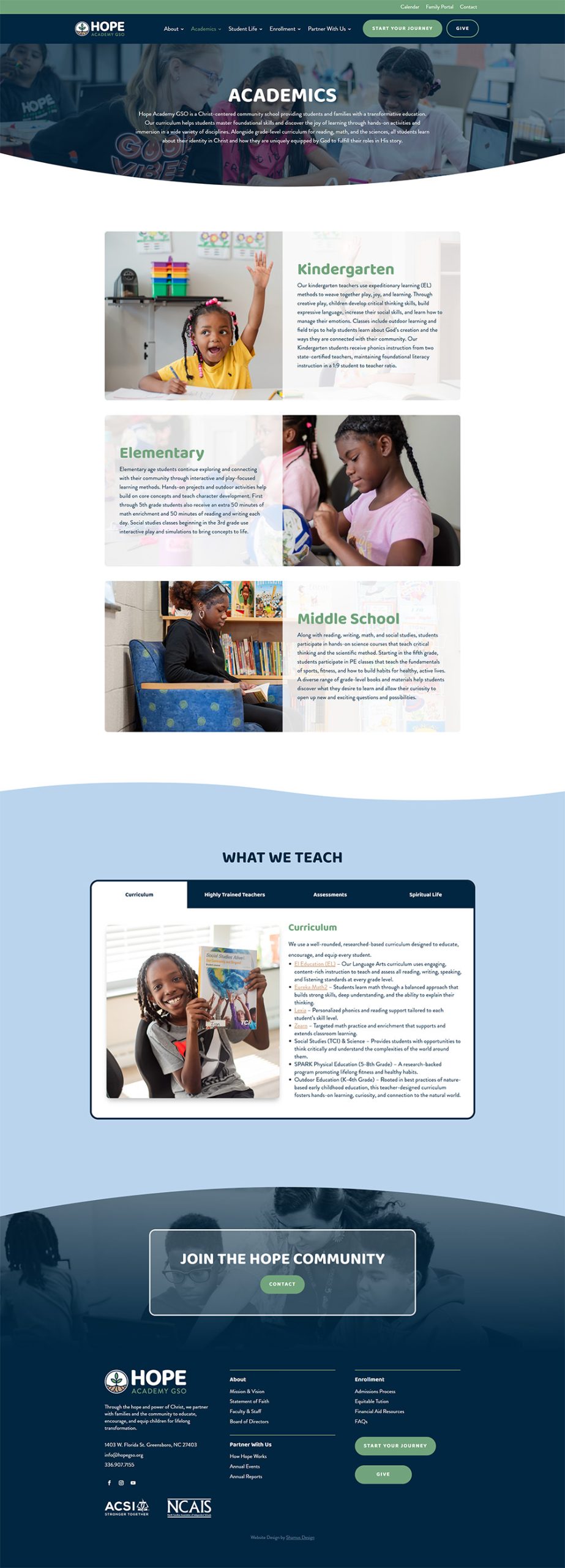 Shamus Design - Hope Academy - Academics Full