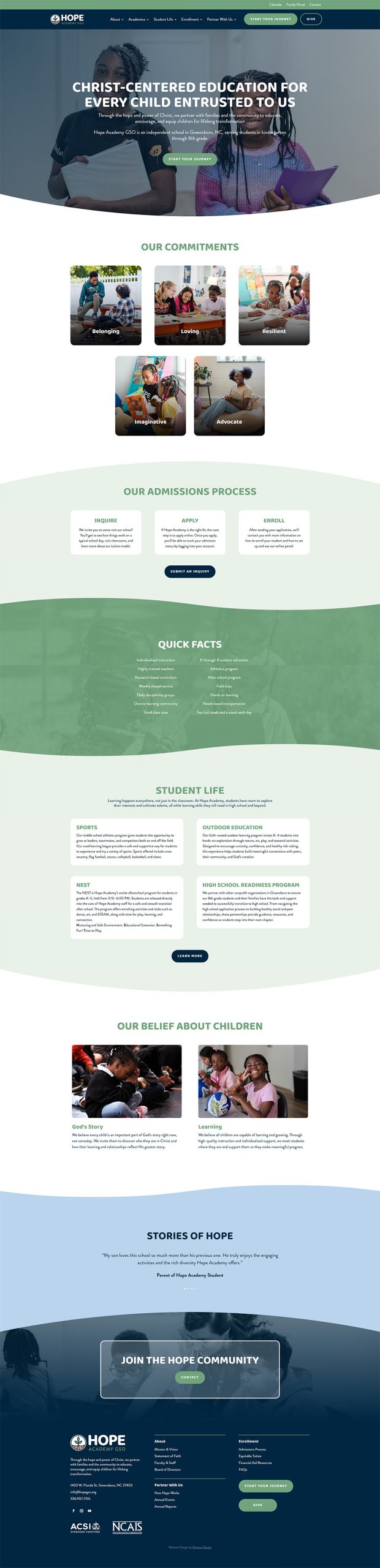 Shamus Design - Hope Academy - Homepage Full